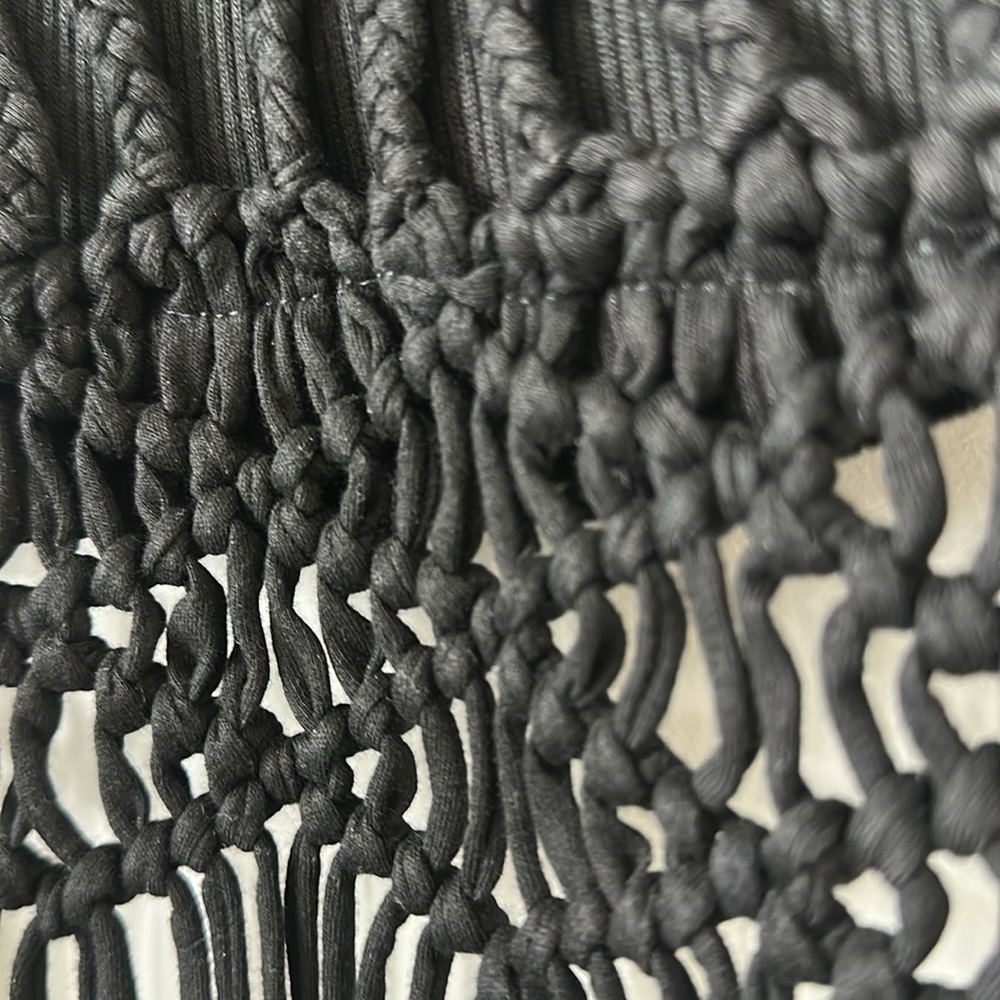 Zara black macrame fringe Top - Picture 9 of 9